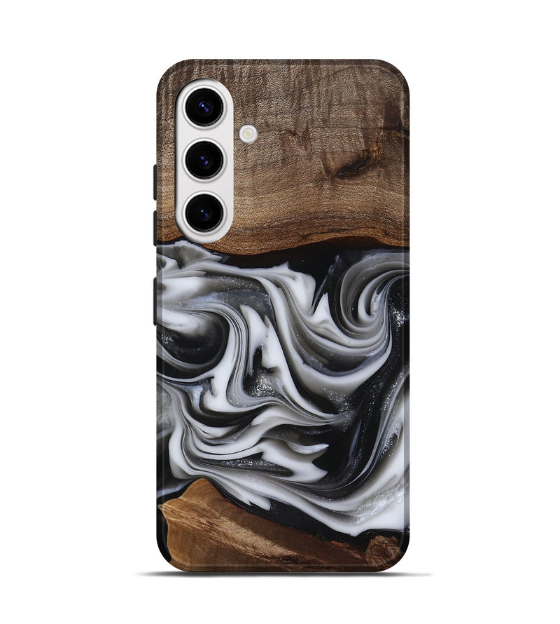 Galaxy S25 Wood Live Edge Phone Case - Dorsey (Black & White, 817472)
