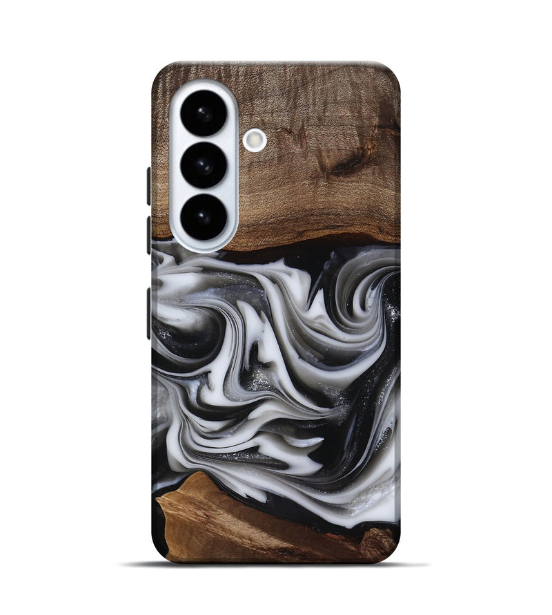 Galaxy S26 Wood Live Edge Phone Case - Dorsey (Black & White, 817472)