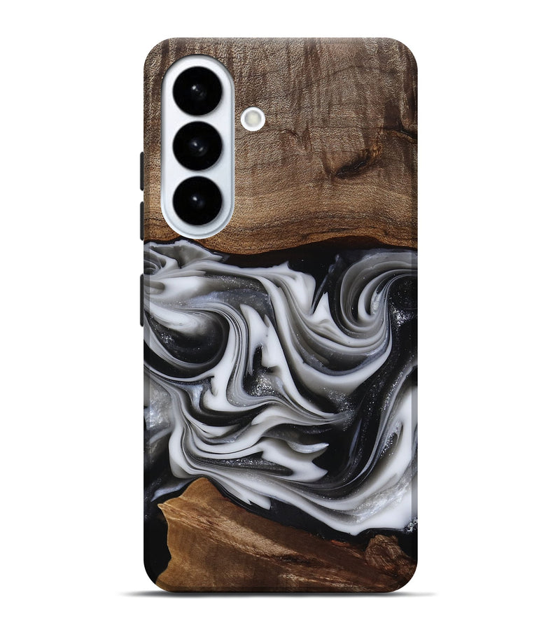 Galaxy S26 Plus Wood Live Edge Phone Case - Dorsey (Black & White, 817472)