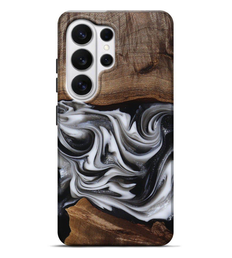 Galaxy S26 Ultra Wood Live Edge Phone Case - Dorsey (Black & White, 817472)
