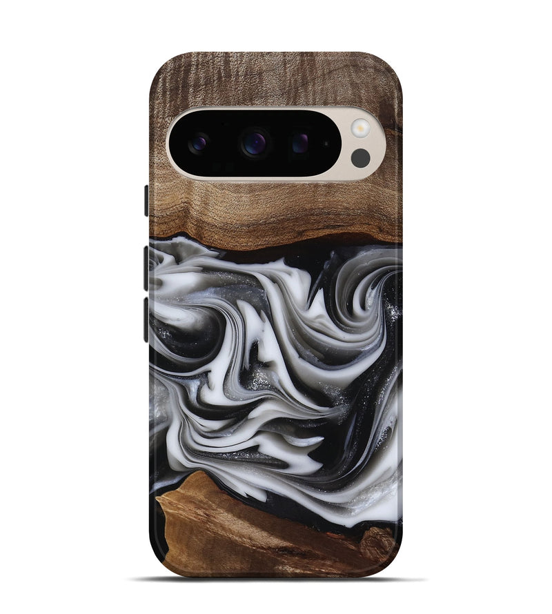 Pixel 10 Wood Live Edge Phone Case - Dorsey (Black & White, 817472)