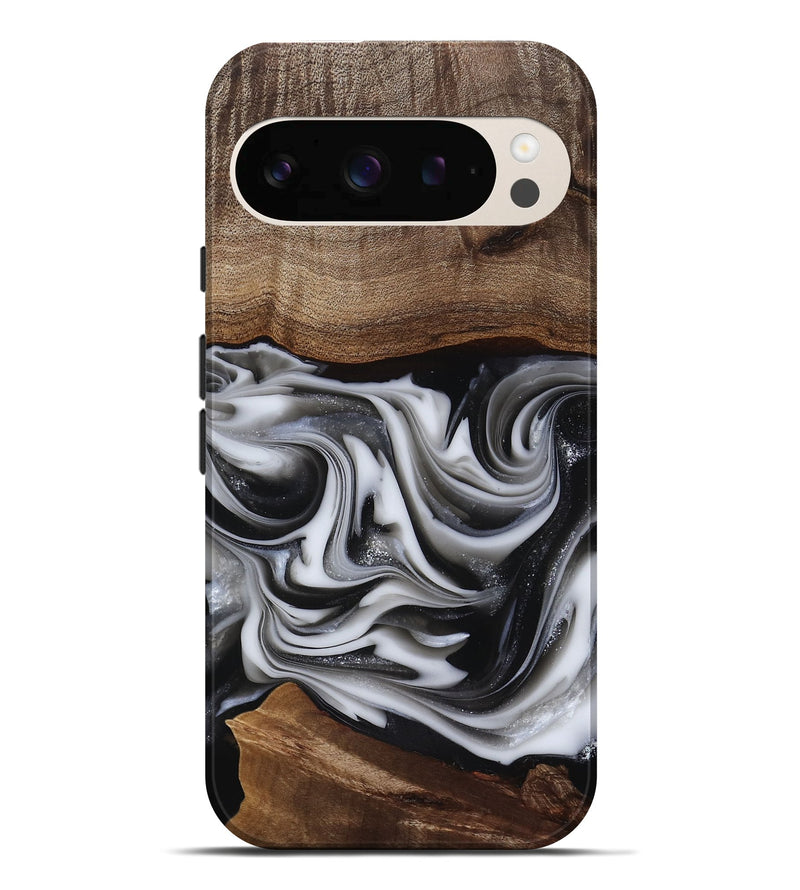 Pixel 10 Pro XL Wood Live Edge Phone Case - Dorsey (Black & White, 817472)