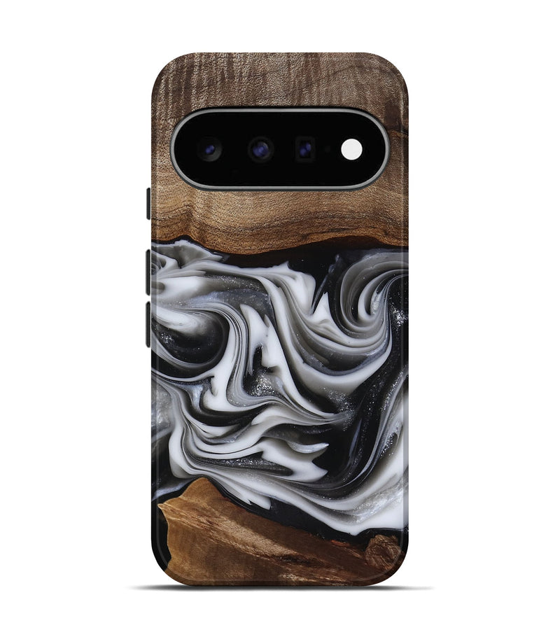 Pixel 11 Wood Live Edge Phone Case - Dorsey (Black & White, 817472)
