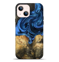 iPhone 14 Plus Wood Live Edge Phone Case - Alexis (Blue, 817475)