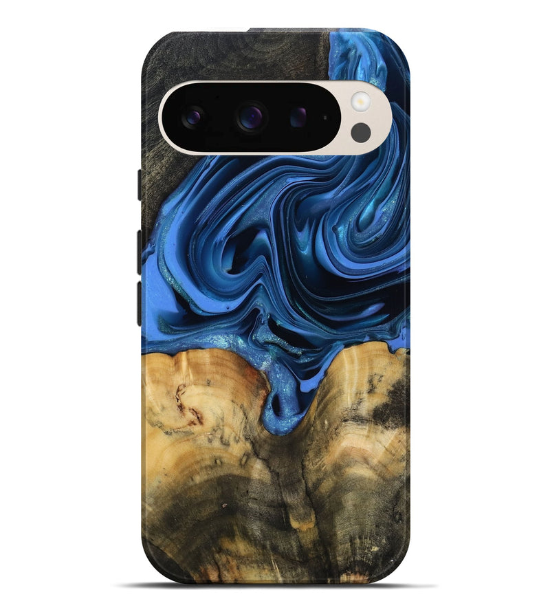 Pixel 9 Pro XL Wood Live Edge Phone Case - Alexis (Blue, 817475)