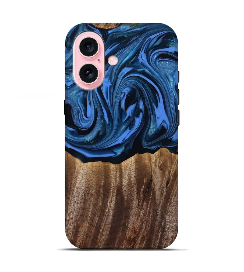 iPhone 17 Wood Live Edge Phone Case - Triston (Blue, 817479)