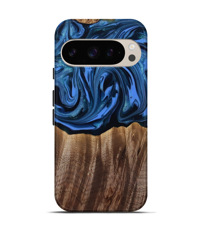 Pixel 10 Wood Live Edge Phone Case - Triston (Blue, 817479)