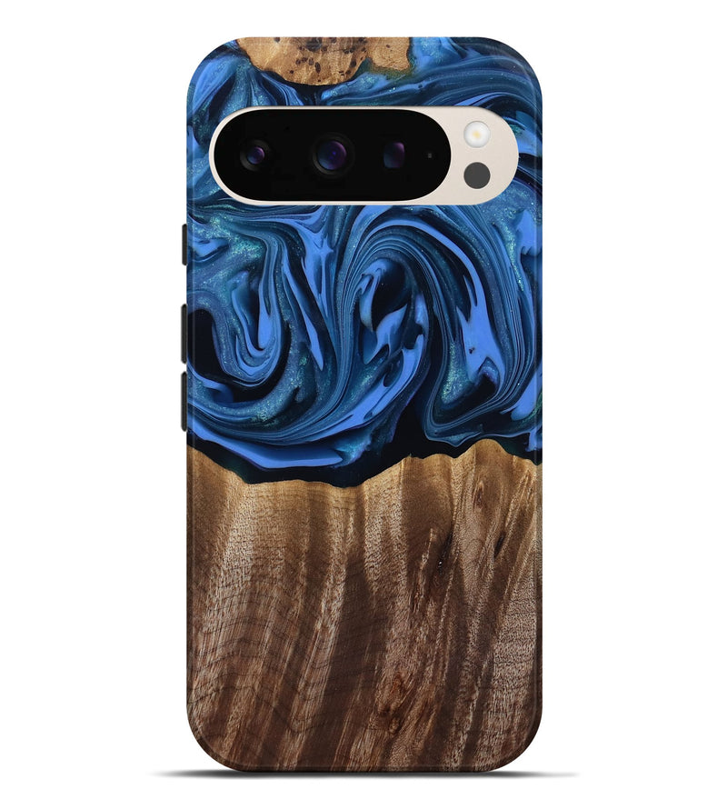 Pixel 9 Pro XL Wood Live Edge Phone Case - Triston (Blue, 817479)