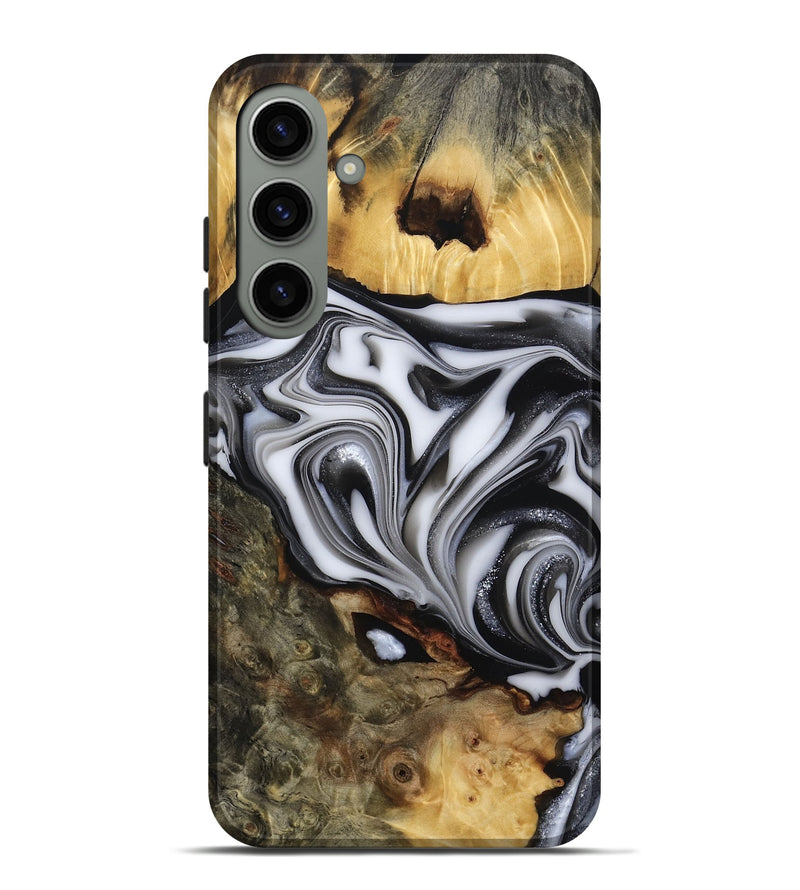 Galaxy S24 Plus Wood Live Edge Phone Case - Jamison (Black & White, 817480)