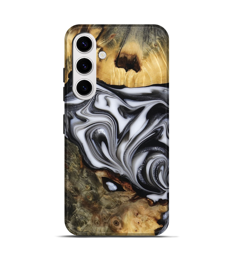 Galaxy S25 Wood Live Edge Phone Case - Jamison (Black & White, 817480)
