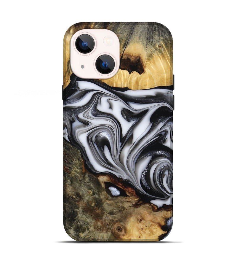 iPhone 13 Wood Live Edge Phone Case - Jamison (Black & White, 817480)
