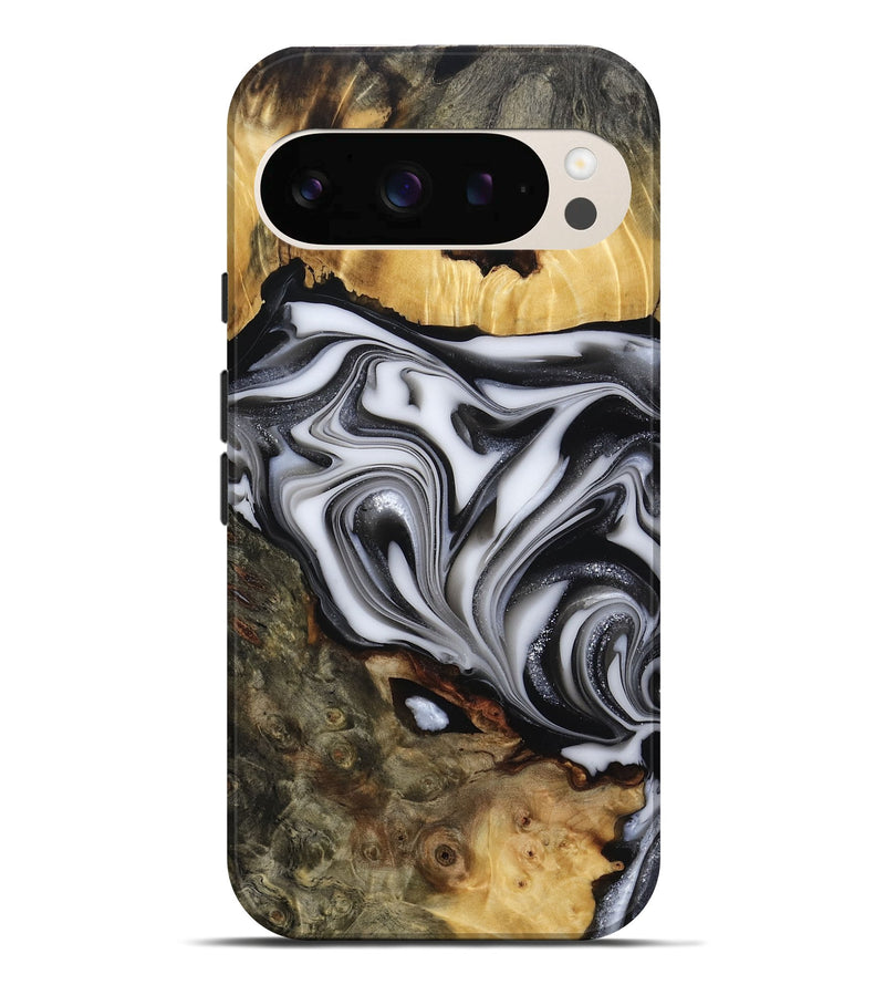 Pixel 10 Pro XL Wood Live Edge Phone Case - Jamison (Black & White, 817480)
