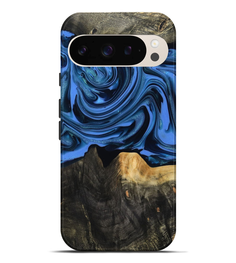 Pixel 9 Pro XL Wood Live Edge Phone Case - Ledger (Blue, 817481)