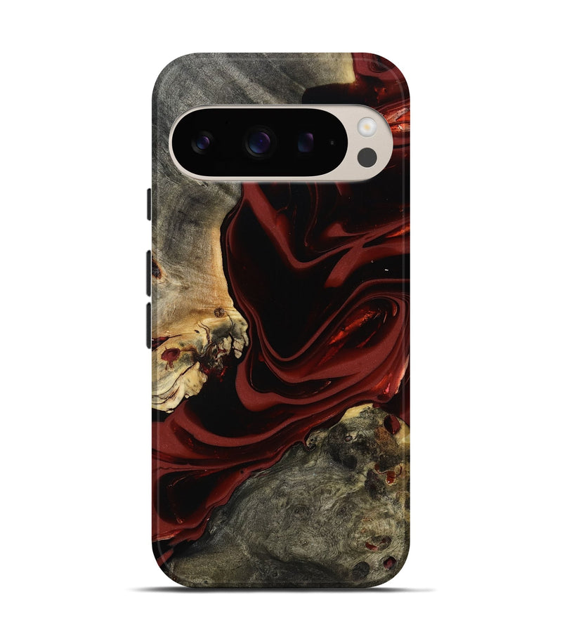 Pixel 9 Wood Live Edge Phone Case - Coy (Red, 817485)