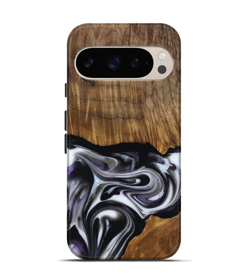 Pixel 9 Pro Wood Live Edge Phone Case - Kartier (Black & White, 817486)