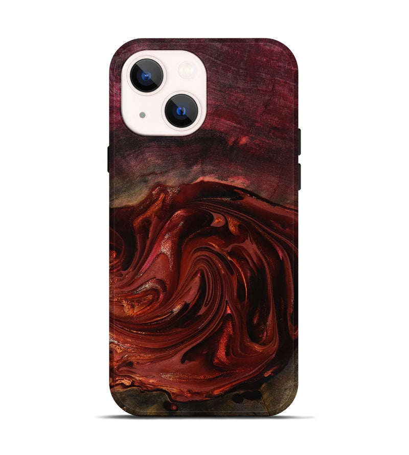 iPhone 14 Wood Live Edge Phone Case - Aurelio (Red, 817488)