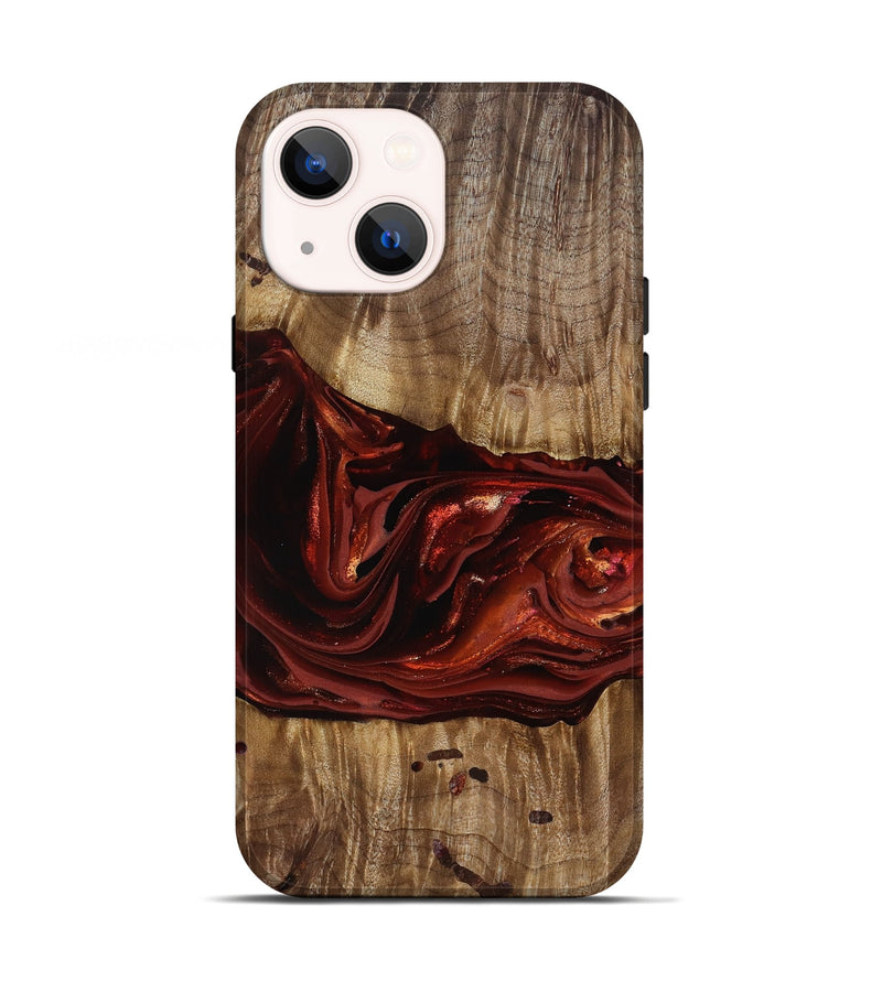 iPhone 13 Wood Live Edge Phone Case - Katrina (Red, 817489)