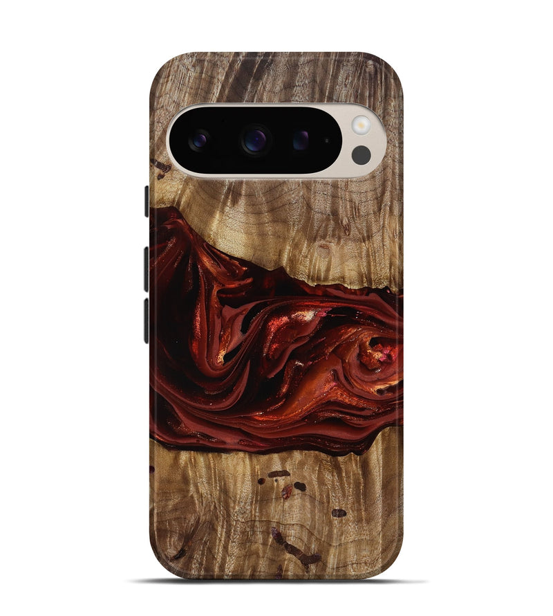 Pixel 9 Pro Wood Live Edge Phone Case - Katrina (Red, 817489)