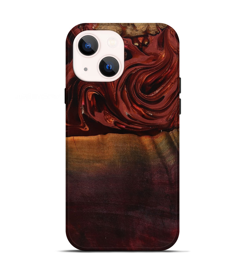 iPhone 13 Wood Live Edge Phone Case - Lessie (Red, 817491)
