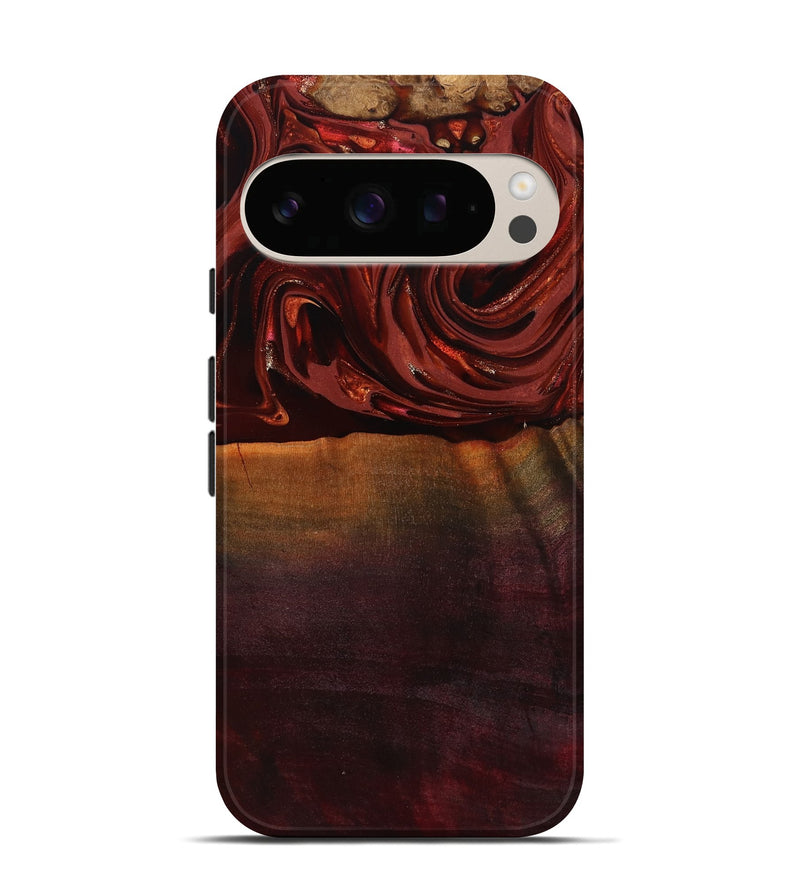 Pixel 10 Pro Wood Live Edge Phone Case - Lessie (Red, 817491)