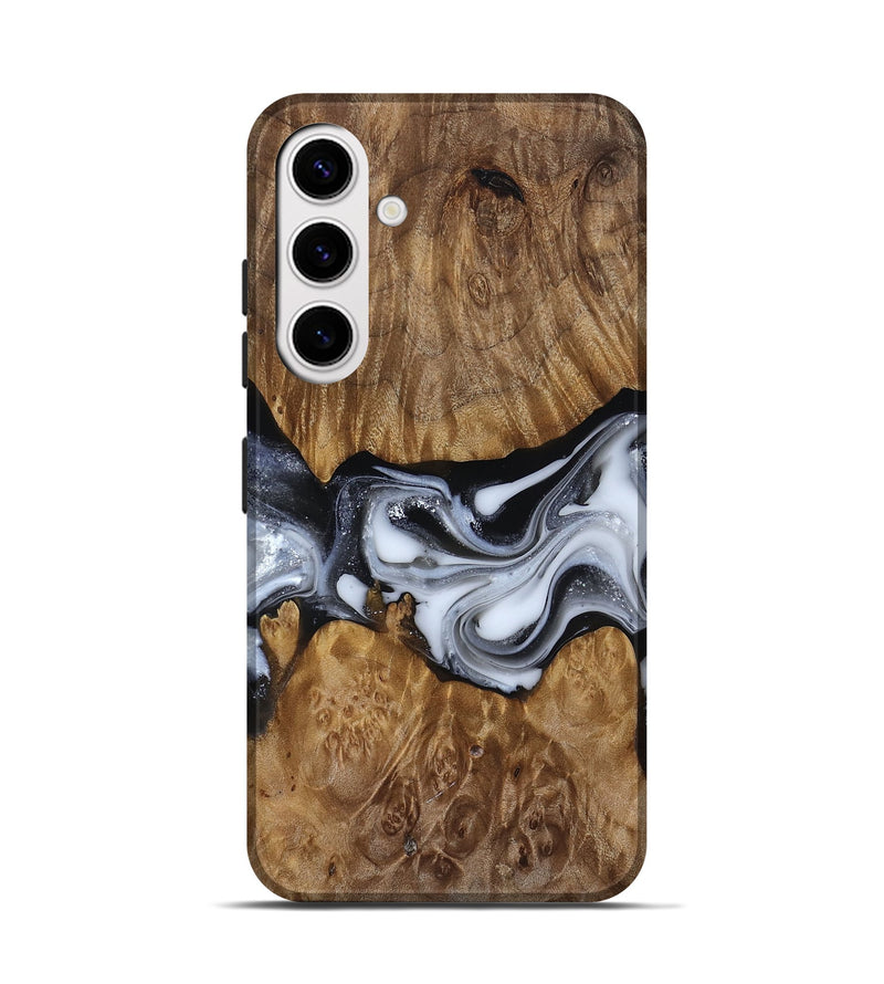 Galaxy S25 Wood Live Edge Phone Case - Nash (Black & White, 817493)