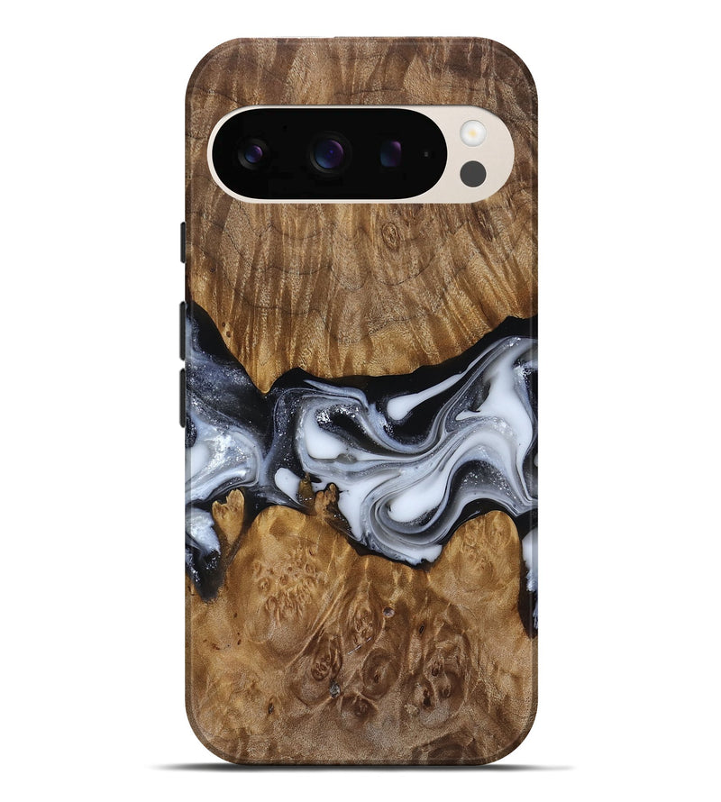 Pixel 10 Pro XL Wood Live Edge Phone Case - Nash (Black & White, 817493)