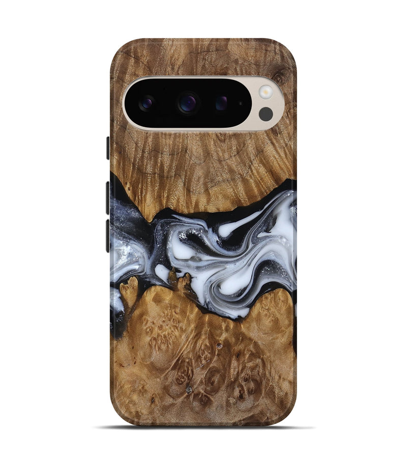 Pixel 9 Wood Live Edge Phone Case - Nash (Black & White, 817493)