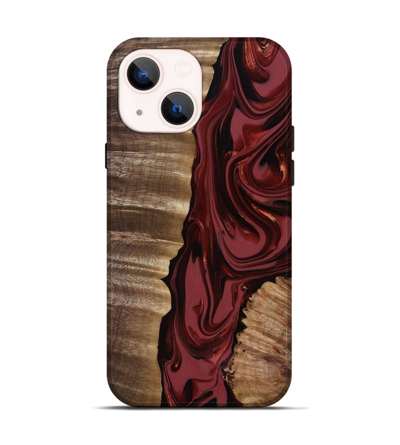 iPhone 14 Wood Live Edge Phone Case - Macey (Red, 817494)