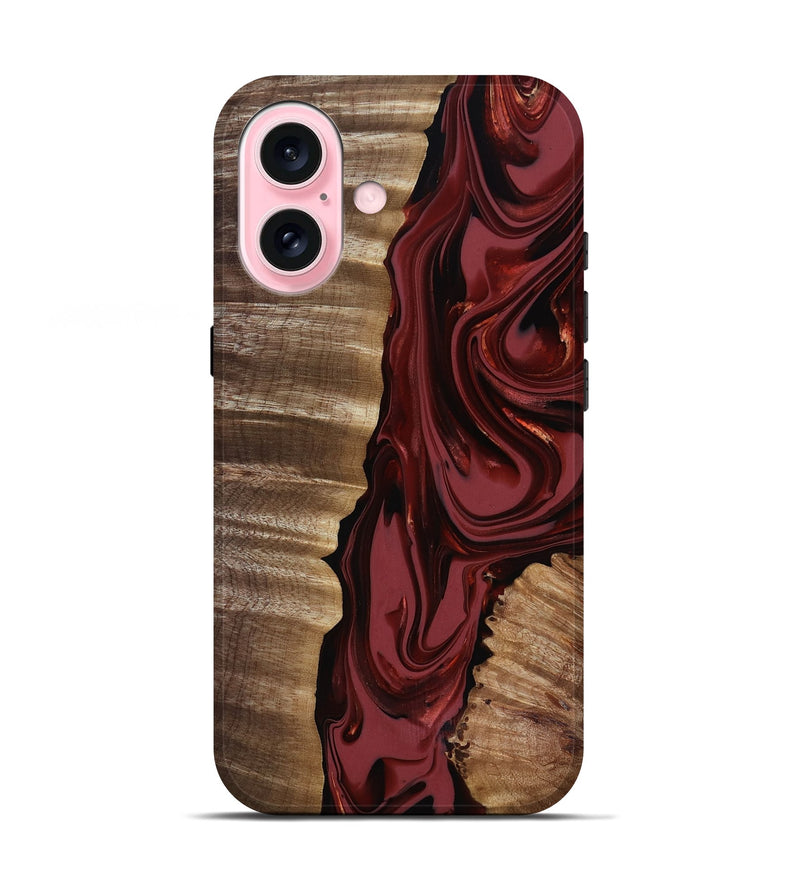 iPhone 17 Wood Live Edge Phone Case - Macey (Red, 817494)