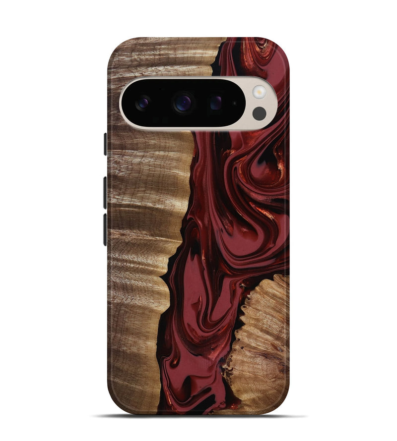 Pixel 10 Pro Wood Live Edge Phone Case - Macey (Red, 817494)