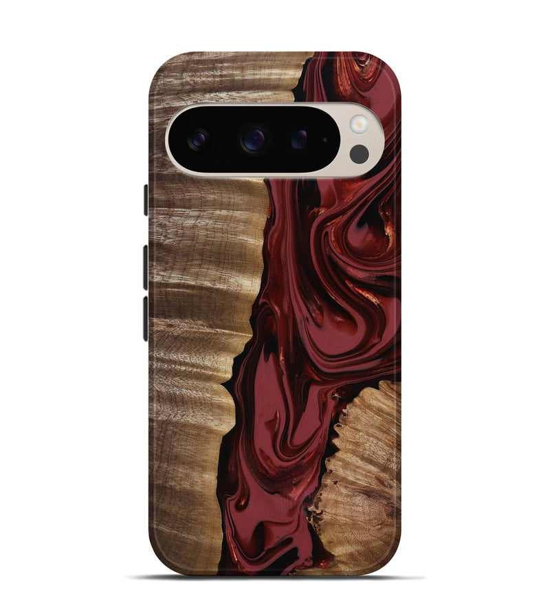 Pixel 9 Wood Live Edge Phone Case - Macey (Red, 817494)