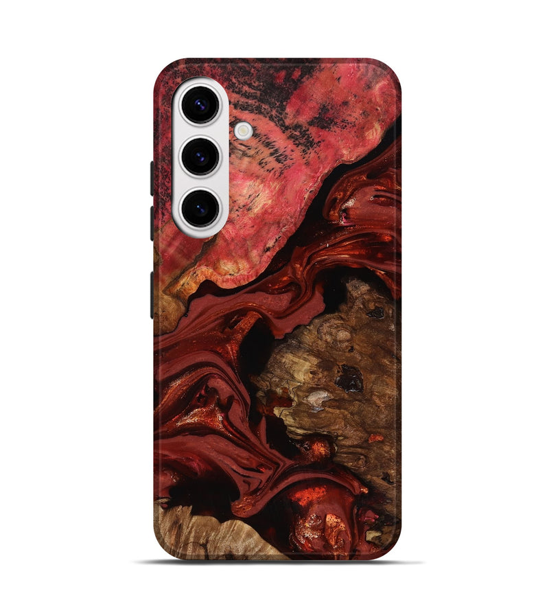 Galaxy S25 Wood Live Edge Phone Case - Elnora (Red, 817496)