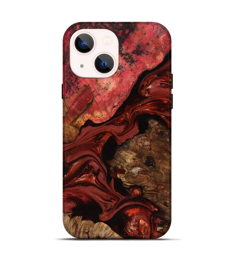 iPhone 14 Wood Live Edge Phone Case - Elnora (Red, 817496)