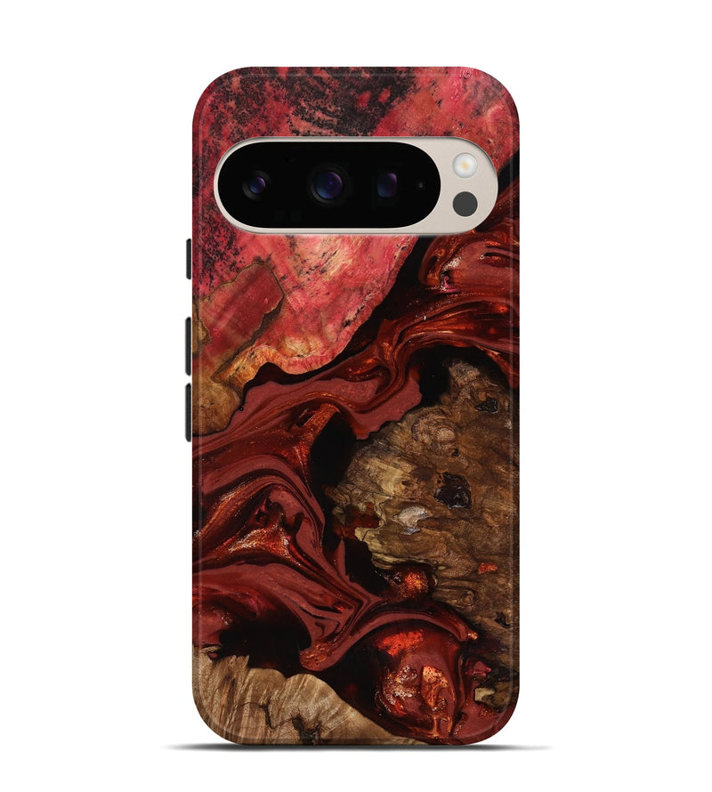 Pixel 10 Pro Wood Live Edge Phone Case - Elnora (Red, 817496)