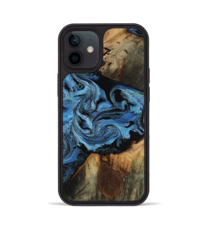 iPhone 12 Wood Phone Case - Kadeem (Blue, 817508)