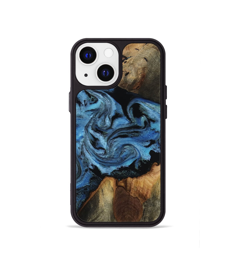 iPhone 13 mini Wood Phone Case - Kadeem (Blue, 817508)