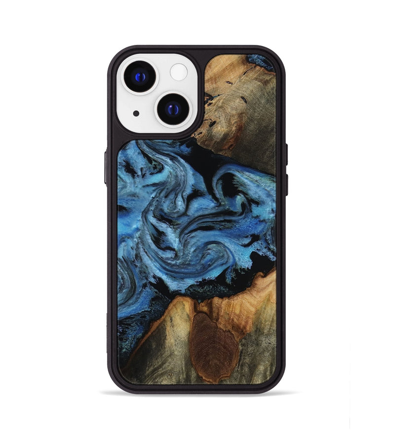 iPhone 13 Wood Phone Case - Kadeem (Blue, 817508)