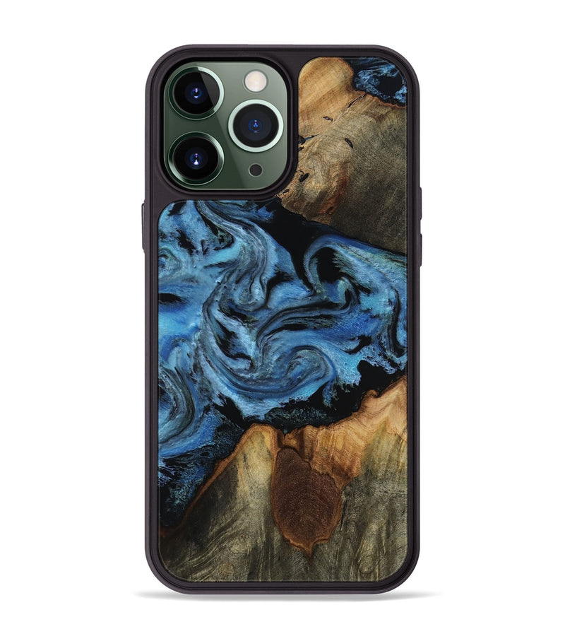 iPhone 13 Pro Max Wood Phone Case - Kadeem (Blue, 817508)