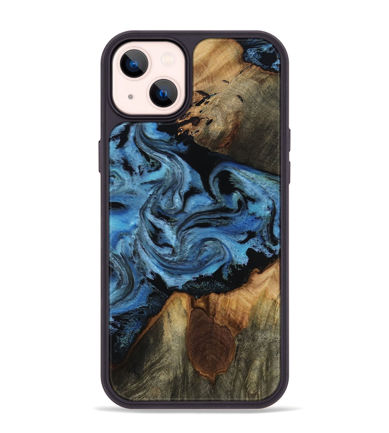 iPhone 14 Plus Wood Phone Case - Kadeem (Blue, 817508)