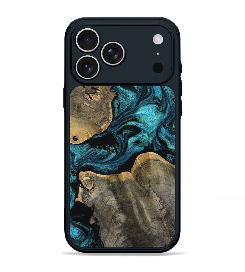 iPhone 17 Pro Max Wood Phone Case - Tanner (Blue, 817509)