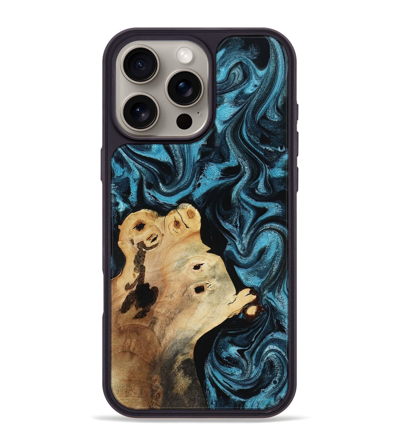 iPhone 16 Pro Max Wood Phone Case - Maya (Blue, 817515)