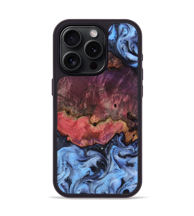 iPhone 15 Pro Wood Phone Case - Chrissy (Blue, 817516)
