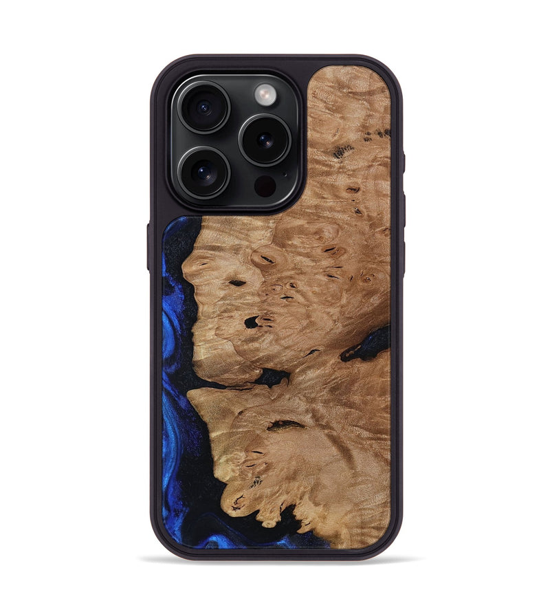 iPhone 15 Pro Wood Phone Case - Jazmyn (Blue, 817517)