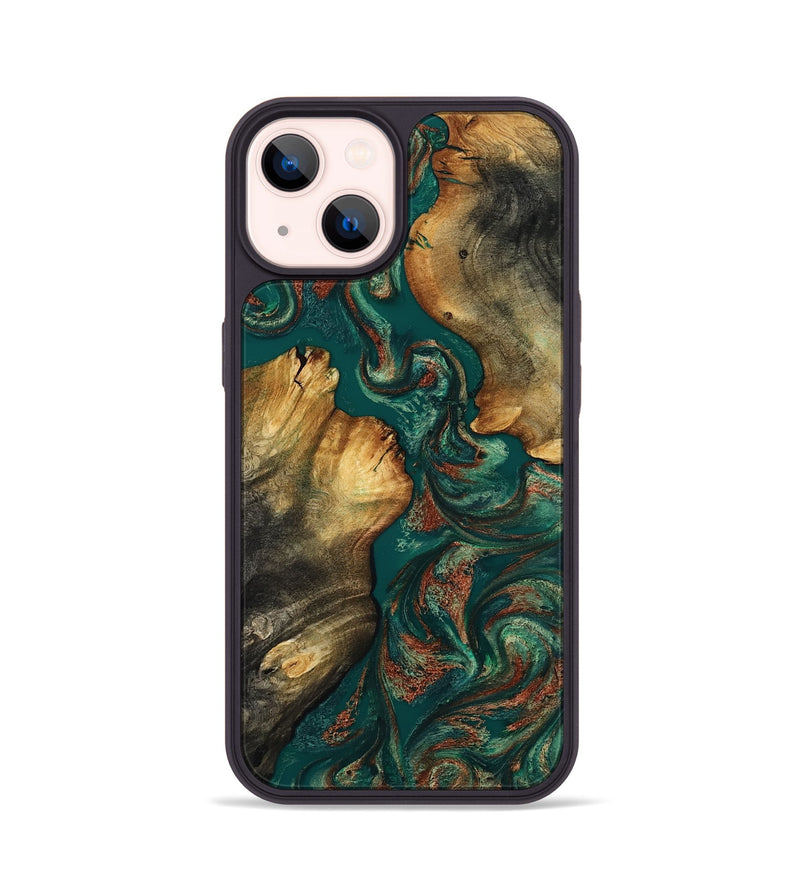 iPhone 14 Wood Phone Case - Talia (Green, 817520)