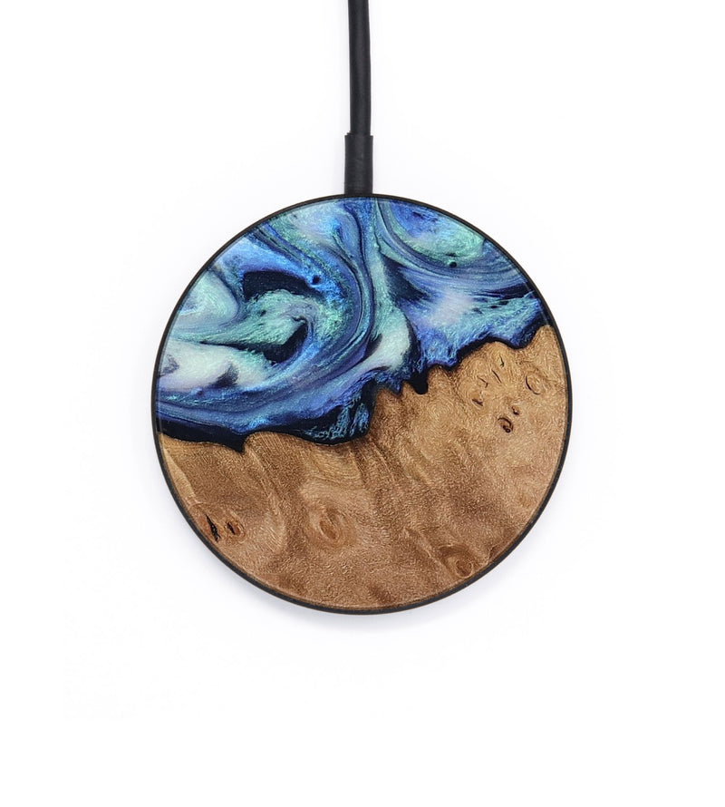 Circle Wood Wireless Charger - Carlene (Blue, 817538)