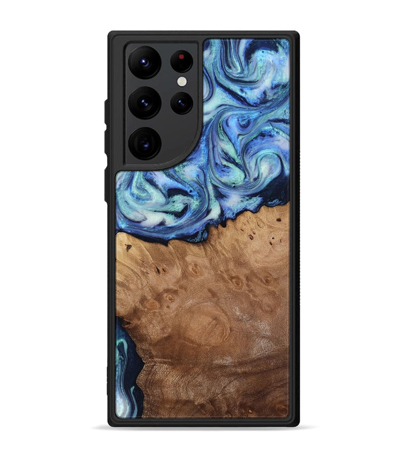 Galaxy S22 Ultra Wood Phone Case - Carlene (Blue, 817538)