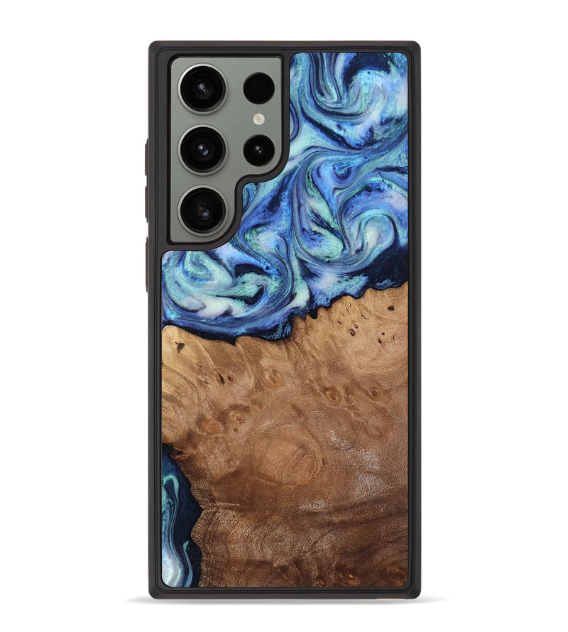 Galaxy S23 Ultra Wood Phone Case - Carlene (Blue, 817538)
