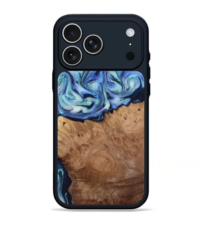 iPhone 17 Pro Max Wood Phone Case - Carlene (Blue, 817538)