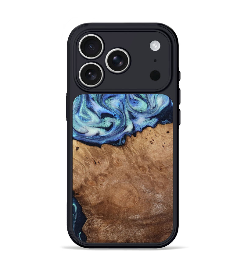 iPhone 17 Pro Wood Phone Case - Carlene (Blue, 817538)