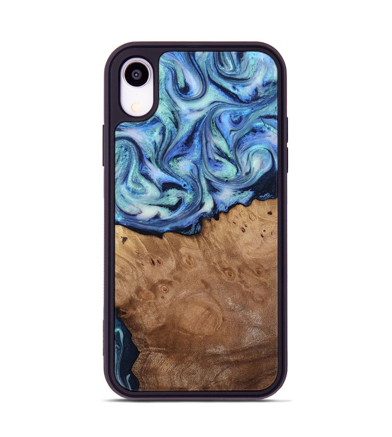 iPhone Xr Wood Phone Case - Carlene (Blue, 817538)